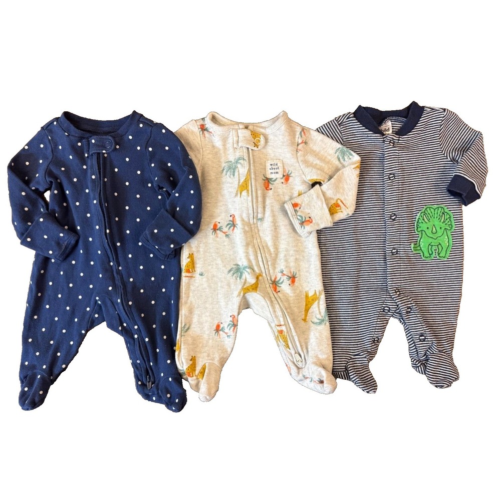 Baby Boy Newborn Sleepers Clothes Lot Bundle Sleep N Play Outfits Wild About Mom